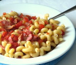 White china bowl for pasta and sauce