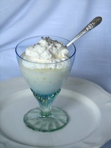 Tapioca pudding in Bormioli sherbet glass