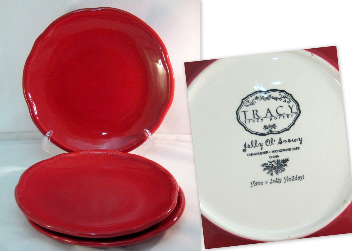 Red plates Tracy Porter Jolly Ol Snowy