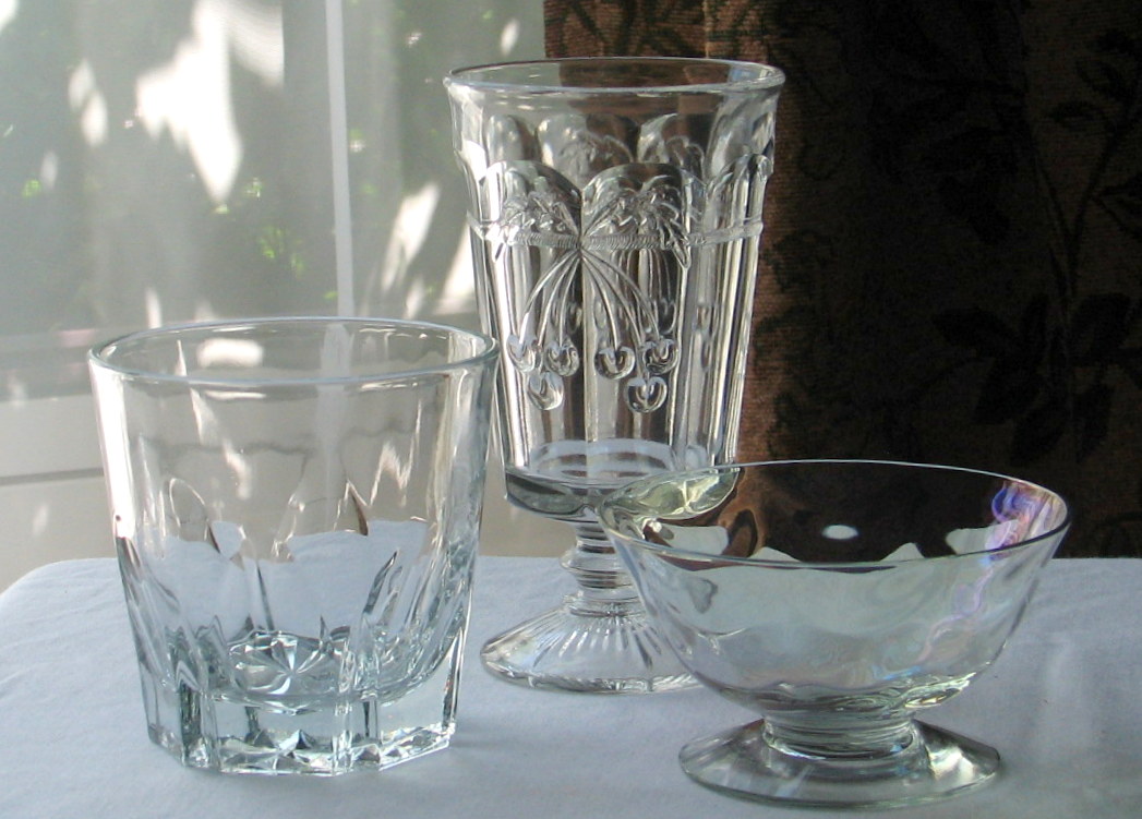 Sample shapes clear vintage glassware