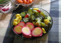 Retro green glass pickle or relish dish
