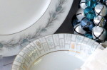 Vintage dinnerware for holiday table setting