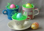Easter eggs in vintage china